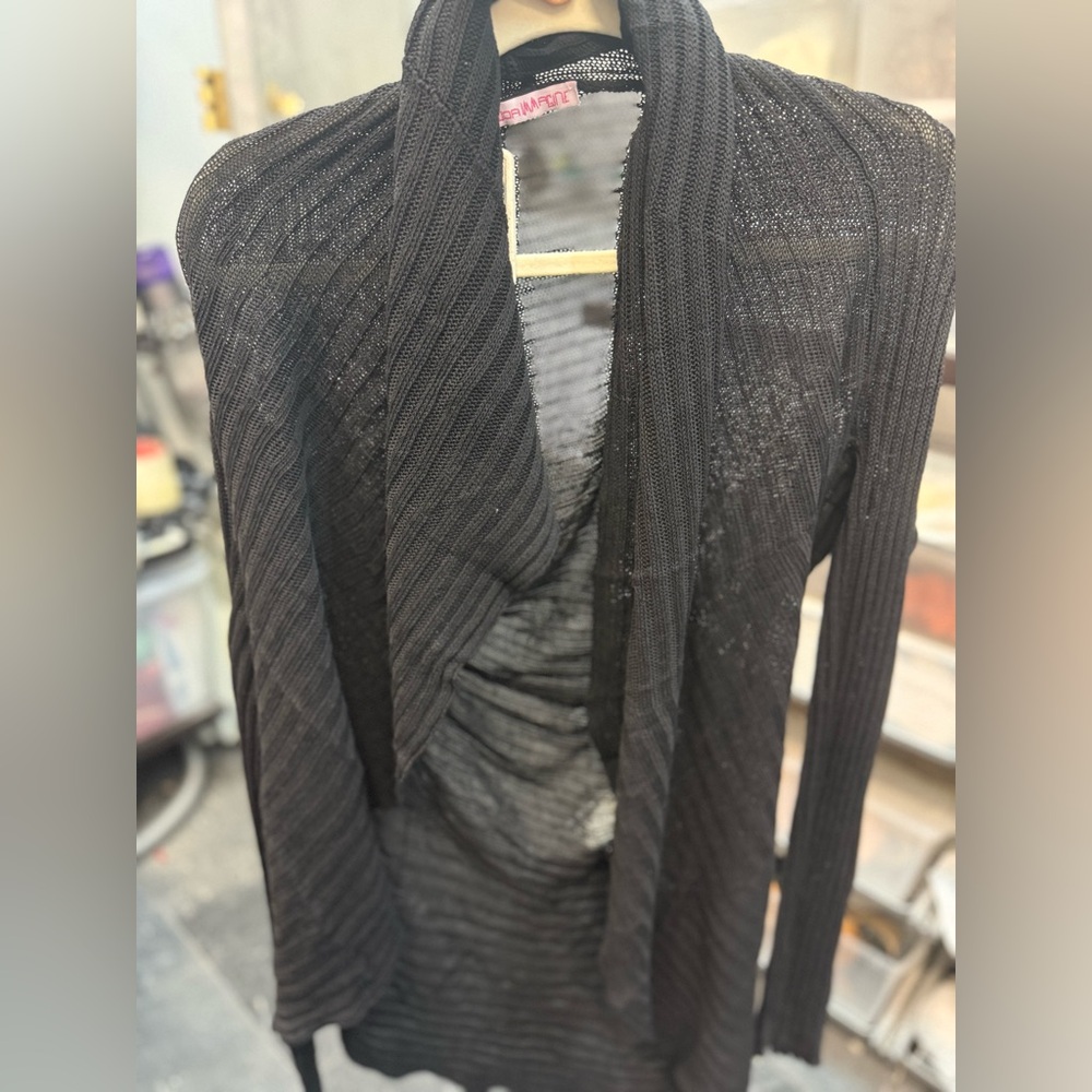 Moda Immagine Black Sheer Cardigan OS